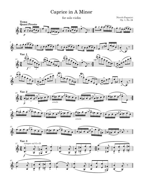 caprice 24 paganini violin pdf